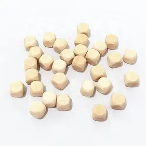 Wholesale solid wooden diy accessories rounded edge plain square wood cube beads for jewelry making