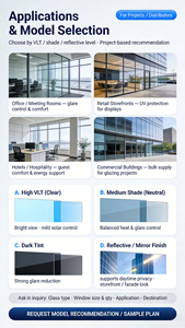 Film <span class=keywords><strong>solaire</strong></span> commercial réfléchissant pour vitres, idéal pour l'installation sur projets en verre - Product Image 3