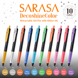 [ผลิตในประเทศญี่ปุ่น] ปากกาเจลเซราซ่า คลิป เดโคชายน์ 0.5 มม. ชุด 10 สี – หมึกเมทัลลิกเงางาม ใช้ได้กับกระดาษสีดำ - Product Image 5