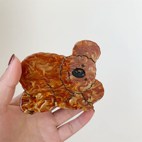 Vente en gros/sur mesure de pinces à cheveux en résine acrylique en vrac Acétate de cellulose Animal Blanc Gris Brun Koala Bear Grande pince à cheveux épaisse