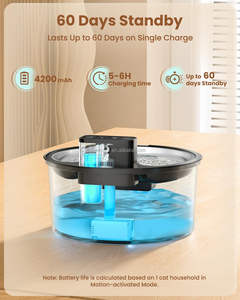 Tempat Minum Anjing Kucing Otomatis Nirkabel Sensor Baru <span class=keywords><strong>2026</strong></span>, Stainless Steel, Baterai 5000mAh - Product Image 4