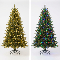 Realistischer 2,3m Vorbeleuchteter Kiefer-Weihnachtsbaum 100% PE Naturgetreuer Schlanker Stabbaum Zweifarbige LED Einfache Verbindungsanschlüsse Hochwertig