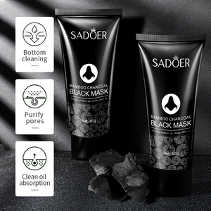 Masque facial noir crémeux au charbon de bambou naturel SADOER Private Label pour un nettoyage en profondeur des pores et l'élimination des points noirs - Product Image 2