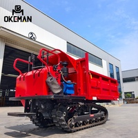 OKEMAN 1-Tonnen-Diesel-Raupendumper Landwirtschaftlicher Transporter Muldenkipper mit Motor, Pumpe und Getriebe - Hocheffizient und Anpassbar