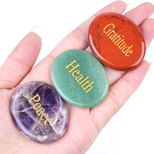 Piedra de Palma de Cristal Curativo de 40mm para Alivio del Estrés, Grabada para Inspirar Inspiraciones <span class=keywords><strong>Espirituales</strong></span>, Venta al por Mayor 2026 - Product Image 1