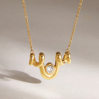 Ketting van titaniumstaal met strass, accessoire voor dames, ketting met enkele hanger, roestvrijstalen sieraden die niet vervagen