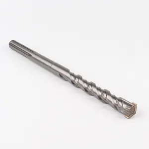 42X340Mm SDS Max Cross Tip Listrik Hammer Drill Bit Pasir Ledakan Umur Panjang Membuat Lubang Sepenuhnya Tanah HRC48-50 S4 Flute Menyambut 40cr