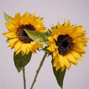 Chất Lượng Cao Bất Cảm Ứng Nhân Tạo Hoa Hướng Dương Bán Buôn Vàng Cao Su Hoa Hướng Dương Nhân Tạo Hoa Cho Trang Trí Đám Cưới - Product Image 3