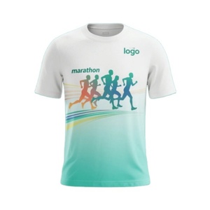 Camisetas Deportivas para Hombre, para Maratón y Entrenamiento, con Logotipo Personalizado, de Secado Rápido, Transpirables, 100% Algodón/Poliéster, Corte Holgado - Product Image 1