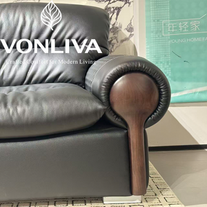 โซฟาโมดูลาร์หรูหราทันสมัย Vonliva หนังแท้ บุฟองน้ำ เบาะนั่งลึก โซฟาห้องนั่งเล่น สำหรับโรงแรม - Product Image 5