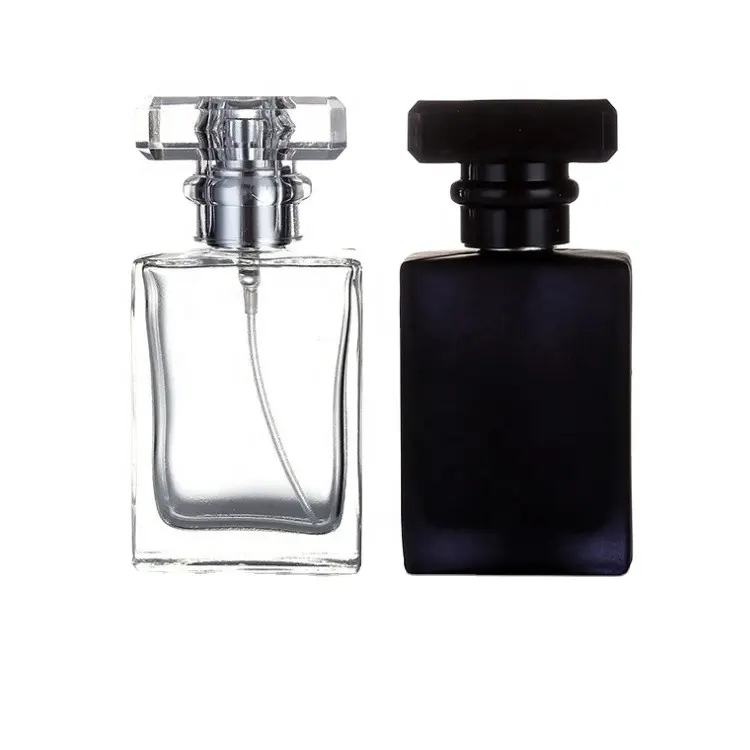 30ml 50ml 100ml transparent black customized luxury empty glass perfume bottle with box