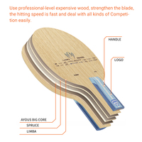 Lame de tennis de table LOKI K5, 5 plis de bois pur, lame de ping-pong professionnelle pour le contrôle, pour les joueurs débutants et amateurs, entraînement