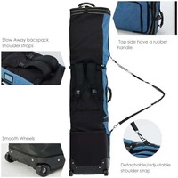 Échantillon Gratuit - Sac de Voyage Rembourré Haut de Gamme en Cuir Véritable Imperméable pour Ski et Snowboard à Double Roulettes