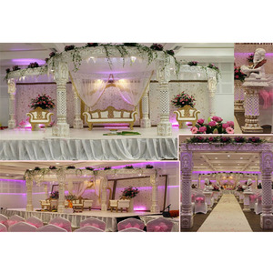 ผ้าแมนดาลับที่สวยงามสำหรับงานแต่งงานแบบชาวอินเดียทำจากเส้นใยสีขาวสำหรับงานแต่งงานของชาวมหาราชานเส้นใยหรูหราราคาไม่แพงของตกแต่งรูปแมนเด็ปแต่งงาน - Product Image 1