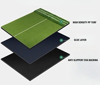 Tapis de golf ambidextre 5x4 pieds, gazon artificiel pour fairway et rough, tapis d'entraînement, tapis de simulation pour le driving et le chipping avec coussin