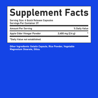 Cápsulas de Vinagre de Sidra de Manzana de Alta Potencia con Polvo de Vinagre de Sidra de Manzana, Promueven la Salud Digestiva, Apoyan la Salud Intestinal