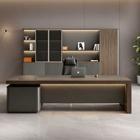 Escritorio Ejecutivo de Diseño Moderno en Forma de L para CEO, Gerente o Director, Muebles de Oficina de Lujo