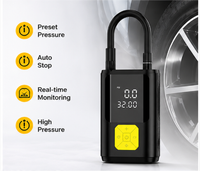 Gonfleur de pneus portable 150 PSI avec lumière d'avertissement SOS, pompe à air pour voiture, gonfleur de pneus portable double usage