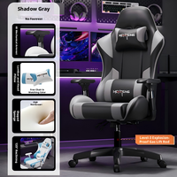 Chaise de jeu ergonomique bicolore noir et blanc, rembourrage en mousse haute densité, style cyberpunk