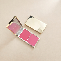 Palette de fard à joues minéral 2-en-1 de luxe en boîte en papier blanc, maquillage visage, logo personnalisé, fini mat longue tenue et waterproof