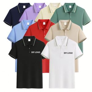 เสื้อโปโลผู้ชายไซส์ใหญ่ พิมพ์โลโก้ได้ตามต้องการ ผ้ายืดผสมโพลีเอสเตอร์ แขนสั้น สำหรับกอล์ฟ ยูนิฟอร์ม เสื้อยืดโปโล เสื้อโปโลสำหรับเล่นกีฬา - Product Image 4