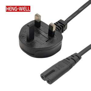 Cable de Alimentación Personalizado de 2 Pines del Reino Unido, Cable de Enchufe de 3A y 250V, Enchufe IEC C7 de Cobre para Uso en Hogar, Hotel y <span class=keywords><strong>Restaurante</strong></span>, Extremo Macho BS - Product Image 1