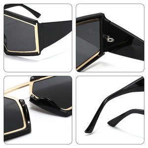 Lunettes de soleil hybrides en métal à monture carrée, lunettes de soleil populaires transfrontalières d'Europe et d'Amérique, lunettes de soleil de forme irrégulière - Product Image 3