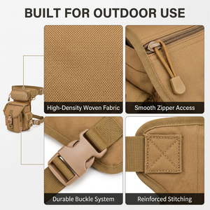 <span class=keywords><strong>Sac</strong></span> de jambe extérieur personnalisé en usine, sacoche de cuisse Molle en nylon multi-poches, ceinture de taille pour cyclisme, randonnée, chasse, hommes et femmes, OEM - Product Image 4