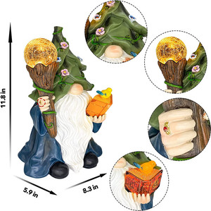 책 수지 정원 장식 태양 빛과 고품질 대형 정원 격언 동상 그놈 인형 - Product Image 4