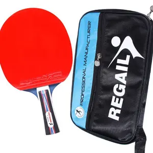 Factory Outlet 5 Star Blue Basswood Table Tennis Racket Rubber Table Tennis Racket