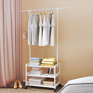 Étagère de rangement pour vêtements, chapeaux et chaussures à plusieurs niveaux, simple, sur pied, multifonctionnelle - Product Image 3