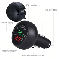 Medidor de voltímetro digital LED automático universal para coche de 12V y 24V