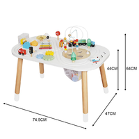 Cube d'activité en bois pour bébé avec labyrinthes de perles, mini voiture jouet, engrenages et blocs, table de jeu Montessori pour les tout-petits de 1 an