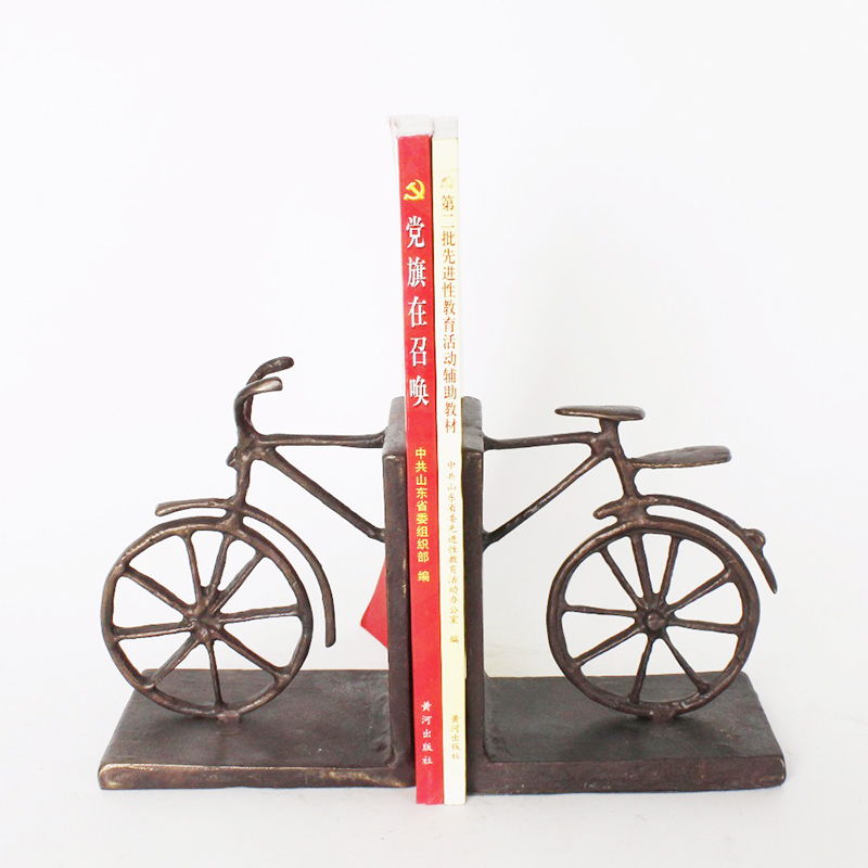 Велосипед, чугунные подставки для книг, искусство и ремесло, индивидуальные подставки для книг, дешевое использование для декора Библиотеки/стола