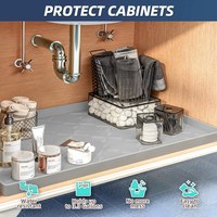 Tapis imperméable sous l'évier, tapis en silicone pour tiroir de cuisine, étagère et placard, protection d'évier pour l'organisation et le rangement de la cuisine