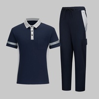 Combinaison de travail personnalisable et confortable pour hommes, anti-statique, respirante, en polyester, avec manches courtes réfléchissantes, style polo, et pantalon