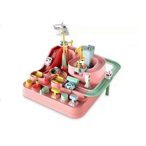 Jouets éducatifs Montessori pour enfants, circuit de course de voitures à construire avec des tuiles magnétiques - Product Image 1