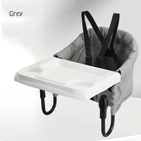 Chaise haute de table pliable portable à pince Offre Spéciale en usine, chaise pour bébé avec sac de rangement pour intérieur/extérieur (gris)