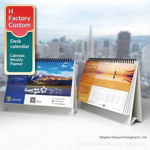 Custom 2023 Corporate Desk <b>Calendars</b> with Gold Foil Printing for Advertising and Branding - Product Image 1