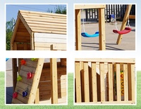 Ensemble de jeux d'extérieur amusants pour enfants, équipement de terrain de jeu de jardin, ensemble de balançoire et de toboggan en bois d'extérieur