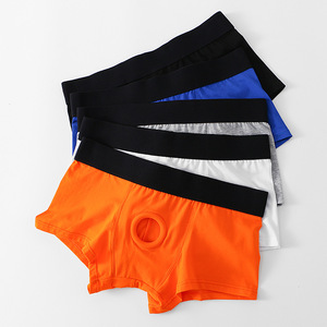 SacKnove A029-PJ – Sous-vêtements masculins respirants avec trou pour fixation de vibromasseur, culotte boxer <span class=keywords><strong>sexy</strong></span> ajourée pour hommes gays - Product Image 2