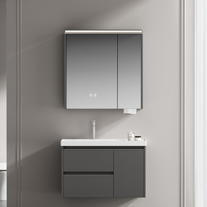 Meuble <span class=keywords><strong>de</strong></span> <span class=keywords><strong>salle</strong></span> <span class=keywords><strong>de</strong></span> <span class=keywords><strong>bain</strong></span> moderne <span class=keywords><strong>de</strong></span> luxe en bois massif <span class=keywords><strong>de</strong></span> haute qualité avec <span class=keywords><strong>lavabo</strong></span> en céramique intelligent, double tiroir et grande capacité <span class=keywords><strong>de</strong></span> rangement pour usage hôtelier - Product Image 3