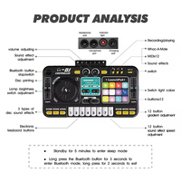 Clavier musical électrique éducatif avec microphone et table de mixage DJ multifonctionnel, développement musical précoce pour les enfants