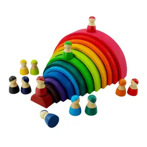 SE091 SE092 rainbow blocks material Montessori wooden toy montessori educational equipment for AMS and AMI