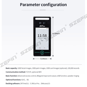 ZK Teco Xface320 saat seyirci sistemi biyometrik parmak izi tarayıcı zaman devam makinesi zaman saati parmak izi Wifi - Product Image 6