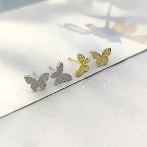 Wholesale fashion design genuine silver earring s925 sterling butterfly fine earring jewelry