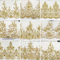 Bling Brillant Sequin Brodé Garniture Applique Décor Robe De Mariée DIY Accessoires Dentelle Tissu