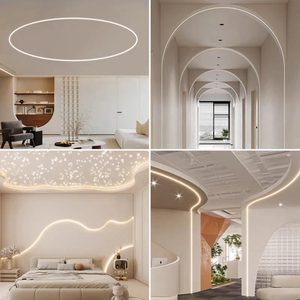Profilé LED en aluminium courbé <span class=keywords><strong>U</strong></span>/YW, flexible, pour plafond dissimulé, avec diffuseur en silicone, pour décoration murale et au sol, bande lumineuse - Product Image 6