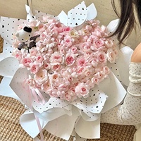 Aierflrist 20 pièces Papier d'emballage nacré imperméable à pois en forme de cœur 9,5 microns pour boîtes cadeaux florales et emballages faits main