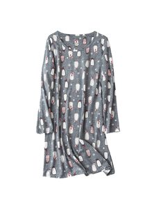 <span class=keywords><strong>MIA</strong></span> LUCCE Camisón informal de algodón de manga larga para mujer, suave y ligero, para estar en casa - Product Image 3